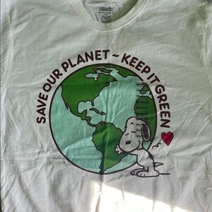Peanuts Graphic Planet Green T Shirt